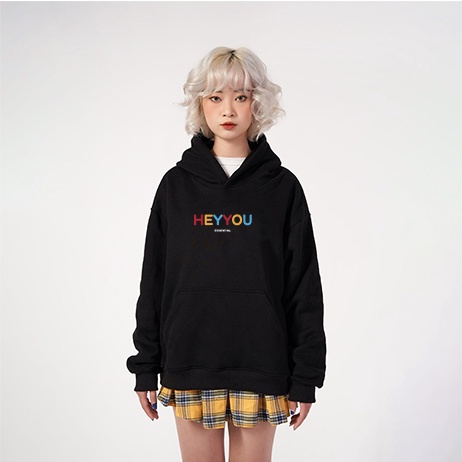 Áo Hoodie unisex form rộng trơn dài tay HEYYOU chất thun nỉ dày mềm mịn - BW