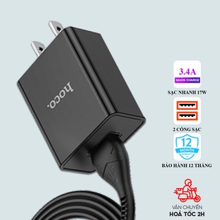 Sạc IP Hoco S2 3.4A gồm củ và dây cáp dài 1 mét