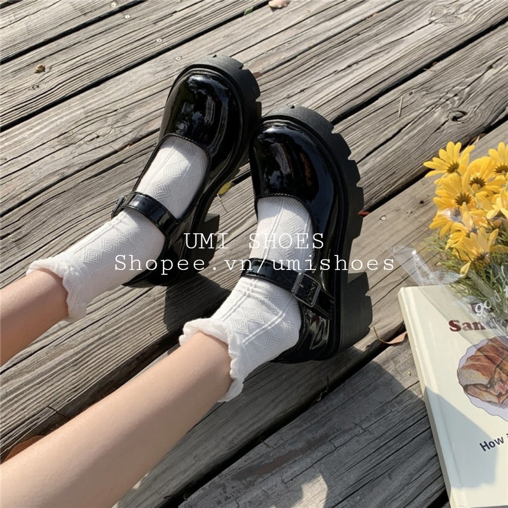 [NOWSHIP] Giày LOLITA Nữ Da Bóng, Da Lì ulzzang phong cách Hàn quốc mary quai cài đế cao cá tính năng động mới hot