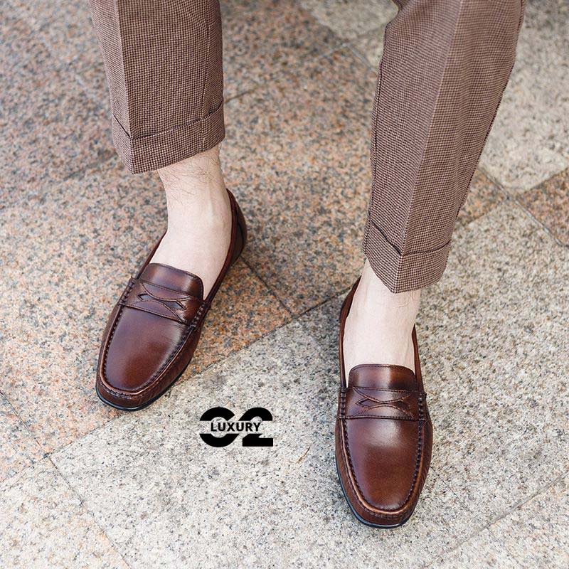 Giày lười nam Luxury dáng Moccasin Shoes BL030-3A giày da công sở chất liệu da bò thật nhiều size