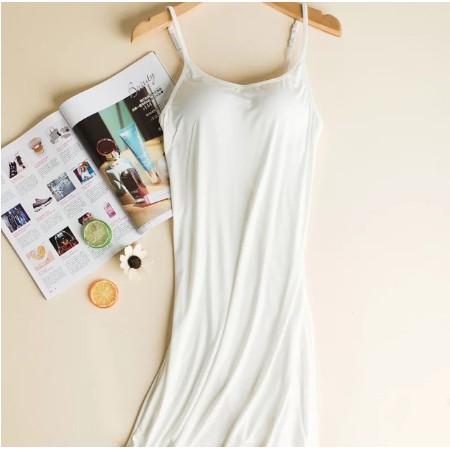 [Sẵn Hàng] Váy ngủ 2 dây có đệm ngực, váy mặc nhà, váy lót trong váy chất cotton siêu mát | BigBuy360 - bigbuy360.vn