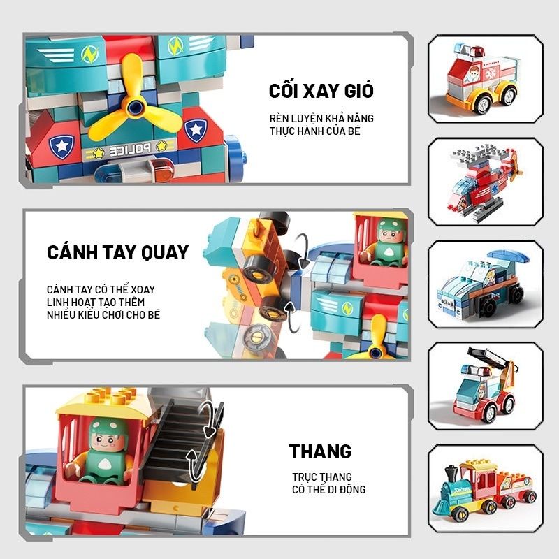 Đồ chơi ghép hình 195 chi tiết robot người máy biến hình BBTOYS 93