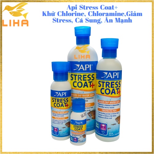 Api Stress Coat+ - Khử Chlorine, Chloramine, Giảm Stress, Cá Sung, Ăn Mạnh