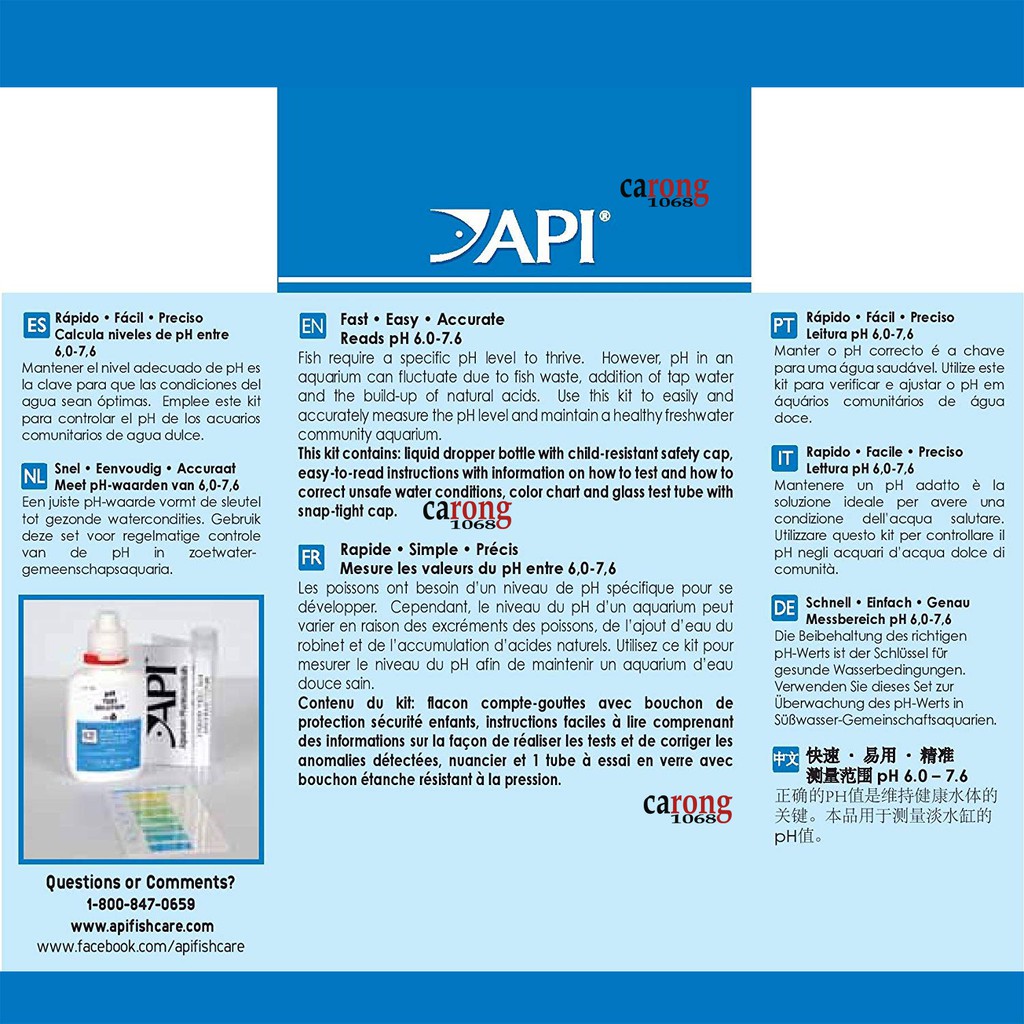 API pH Test Kit kiểm tra pH nước bể cá