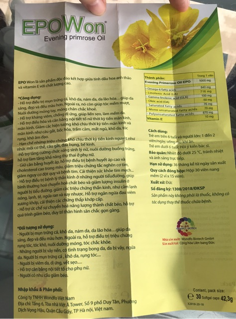 Viên bổ sung nội tiết tố nữ , đẹp da EpoWon - hangg nhập Đức