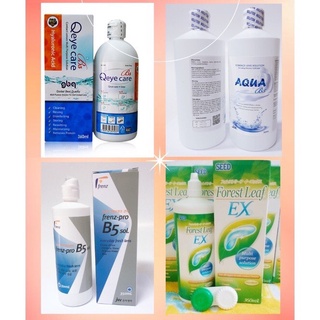  Nước ngâm lens kính áp tròng chai 360ml các hãng Qeye Aqua Frenz Pro B5 Forest Leaf Neo Vision renu. 