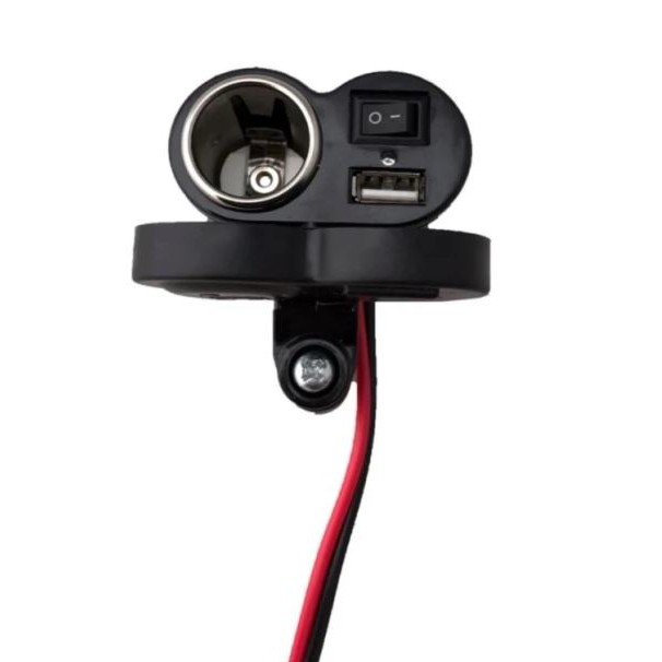 Sạc Điện Thoại Trên Xe Máy Tặng Kèm Tẩu Thuốc và cầu chì 12V (Đen)