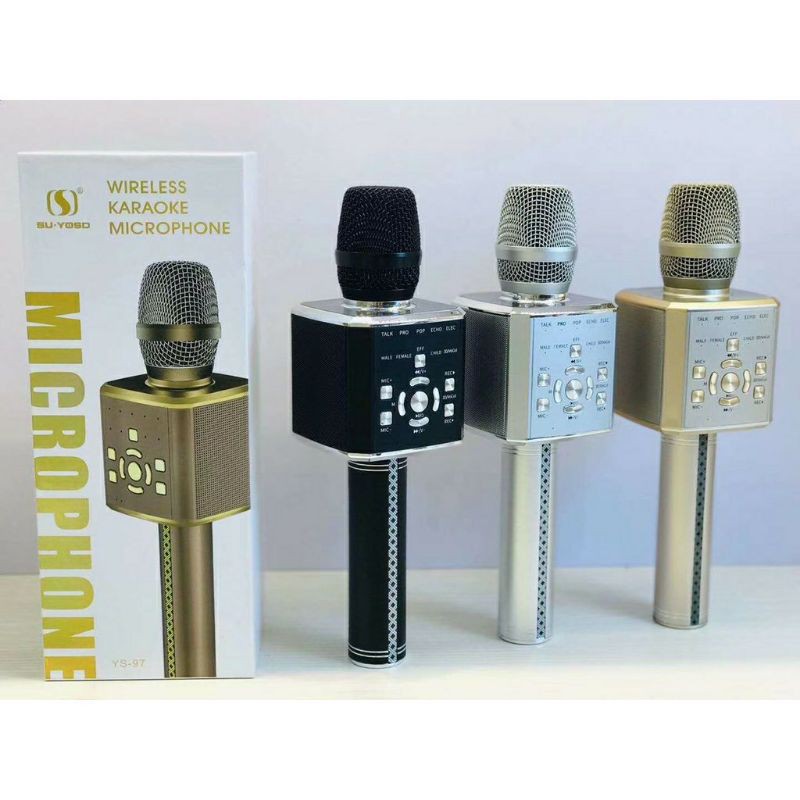 Mic YS97 Micro karaoke kiêm loa bluetooth YS97 phiên bản nâng cấp mic YS95 và mic YS92 Chính hãng có chế độ antu-tune