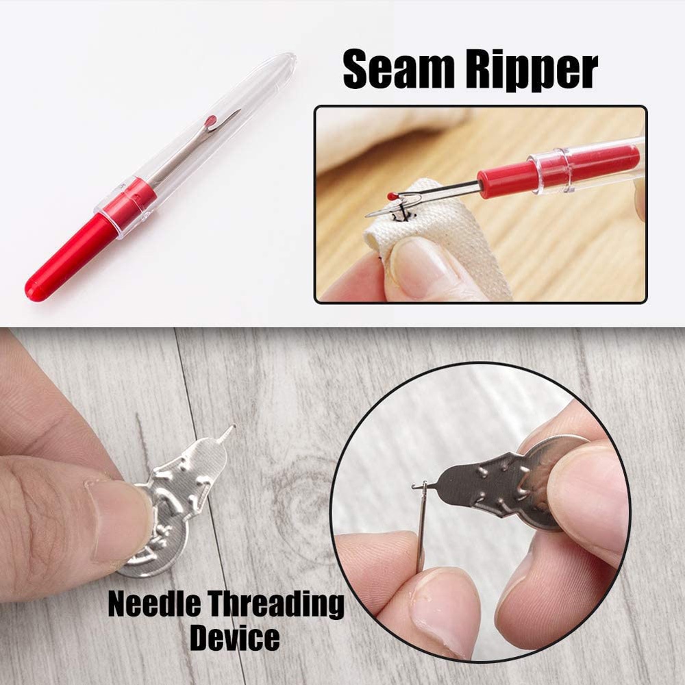 Túi 128 món dụng cụ khâu may có kim khâu và chỉ thêu nhiều màu nhỏ gọn đa năng