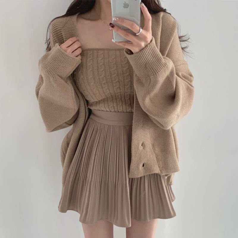 Set Váy Len Thời TRang Mùa Đông Sexy Dành Cho Nữ