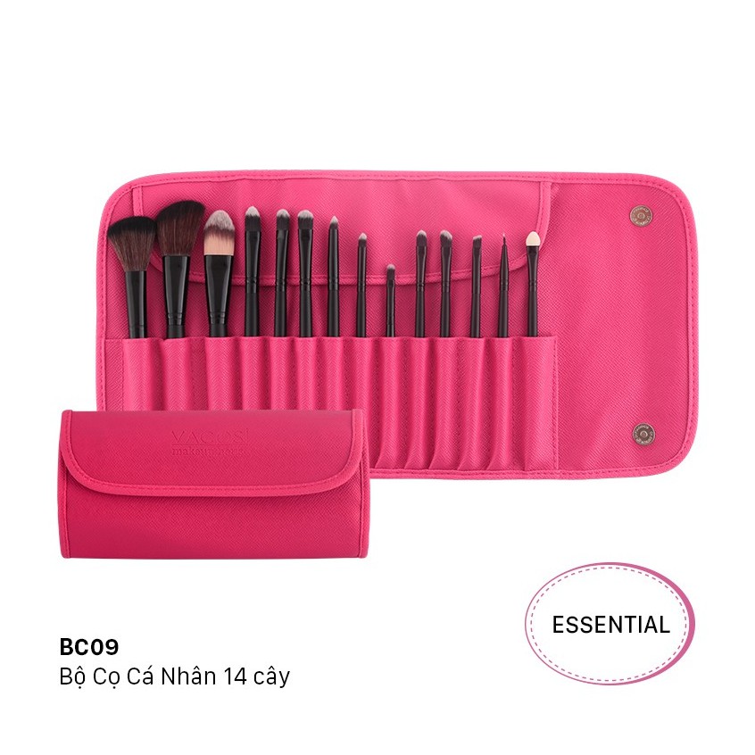 BỘ CỌ CÁ NHÂN 14 CÂY, BÓP DA HỒNG VACOSI - BC09