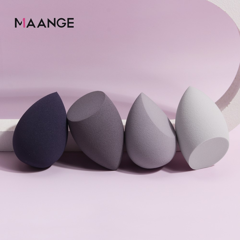 Set 4 mút trang điểm MAANGE mềm mại có hộp đựng cho nữ làm đẹp 93g