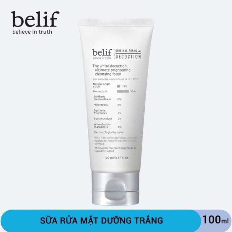 Sữa rửa mặt dưỡng trắng Belif The White Decoction Ultimate Brightening Cleansing Foam 100ml