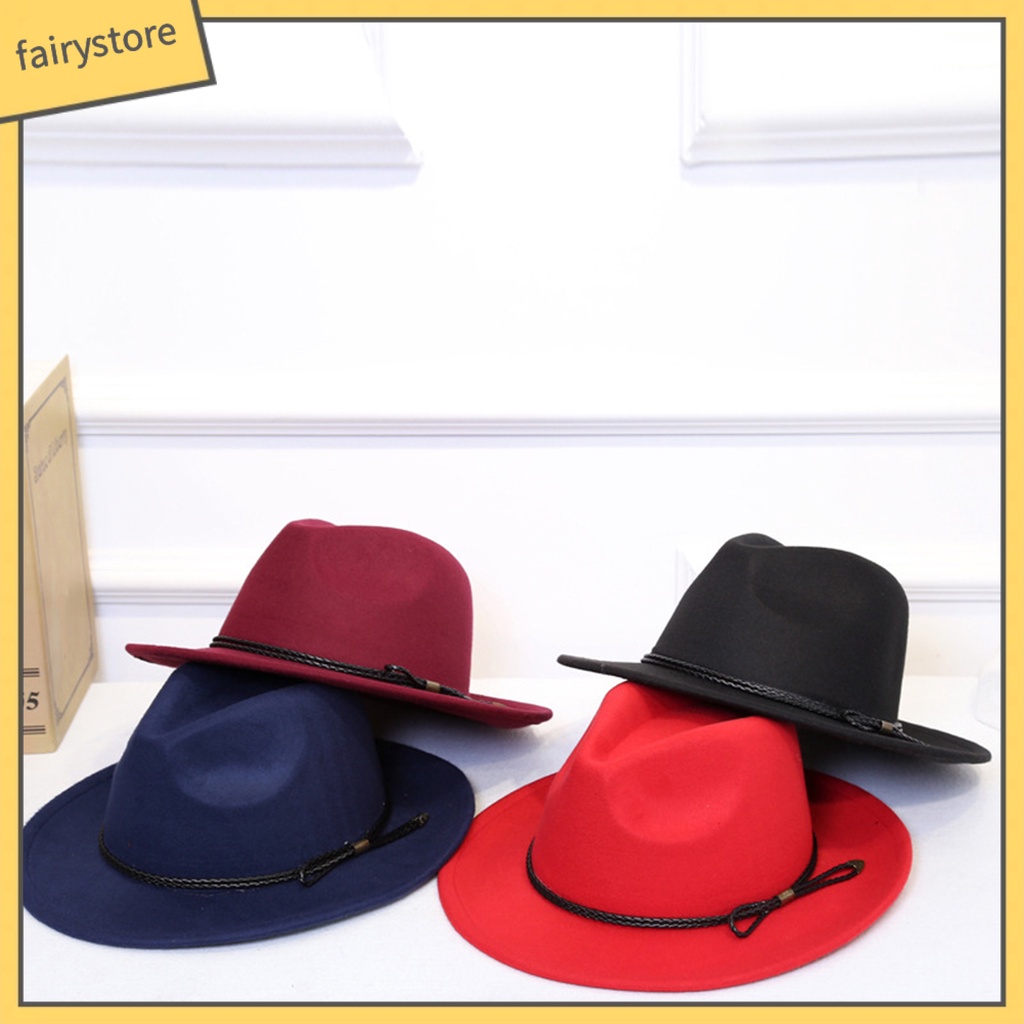 Mũ Phớt Màu Trơn Phong Cách Vintage Cho Nam