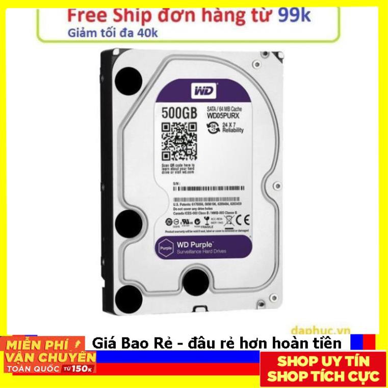 Ổ cứng HDD 500GB Tím/Seagate, dạng ổ cứng chuyên dụng cho Camera