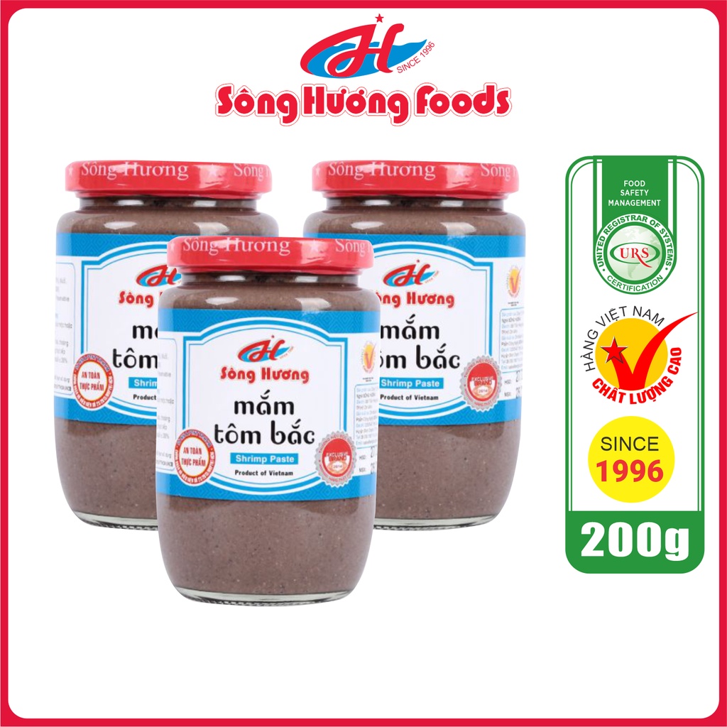 3 Hũ Mắm Tôm Bắc Sông Hương Foods Hũ 200g - Ăn kèm bún đậu , chấm xoài , thịt luộc , nấu bún riêu , kho thịt