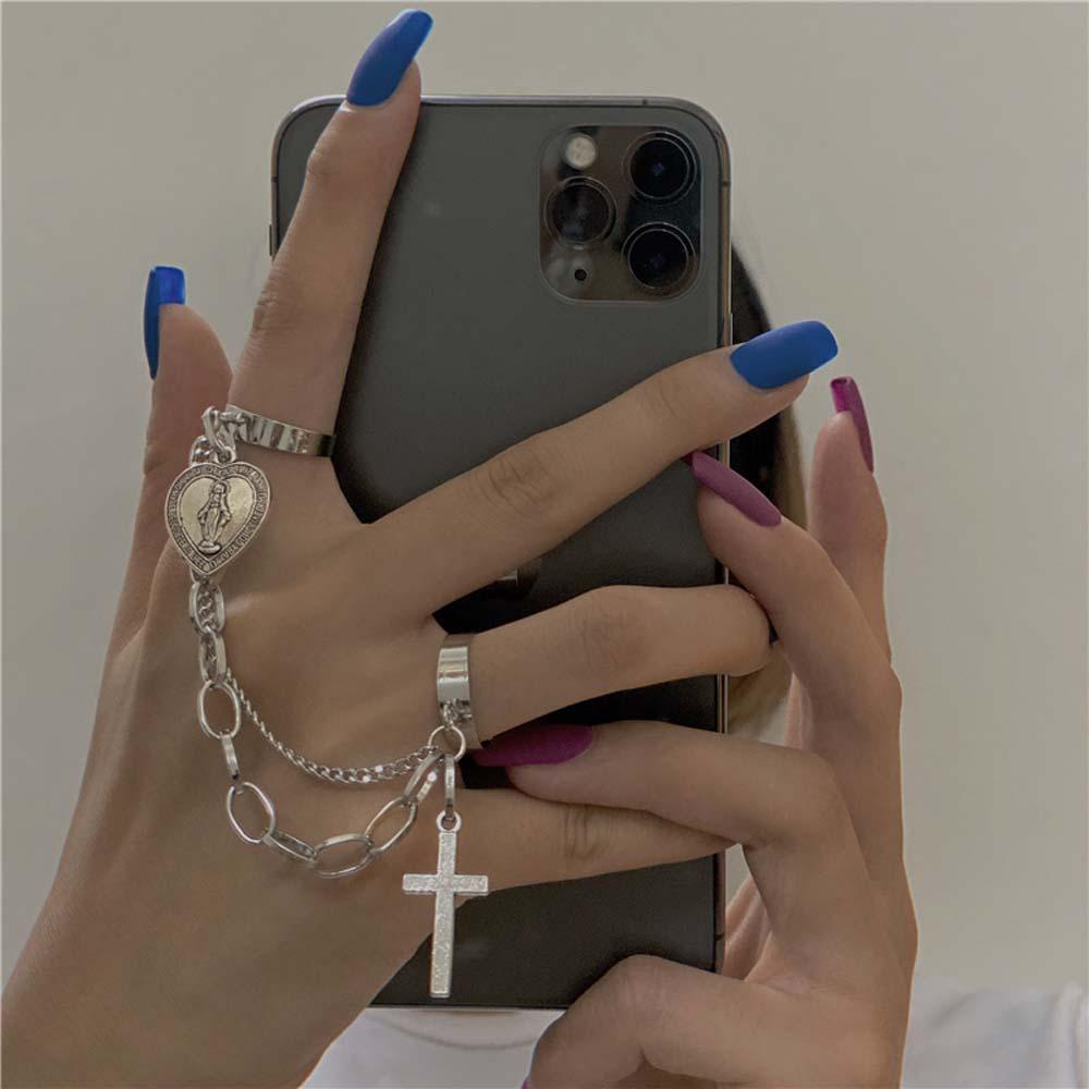 Nhẫn Hở Hình Trái Tim Phong Cách Vintage Dành Cho Nam Và Nữ