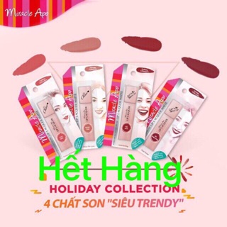 Son Kem Lì MIRACLE APO LIP LACQUER MATTE -HOLIDAY COLLECTION Shop Có Sẵn CAM ĐÀO