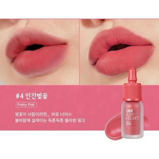 Son kem Peripera INK Airy Velvet màu #04 hồng đào siêu xinh