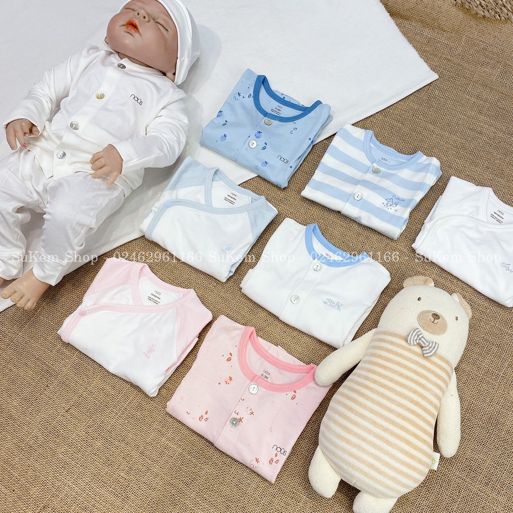 Bộ Cài Thẳng Dài Tay Newborn NOUS - Chất Liệu Petit Siêu Mềm Mịn 2021