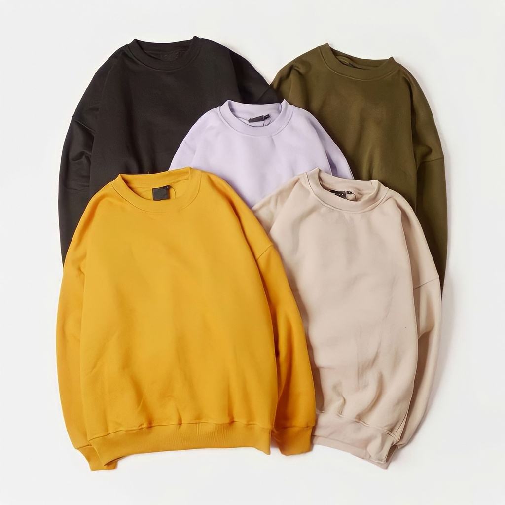 Unisex Cổ Thuyền Trơn - Áo Len Cổ Lọ