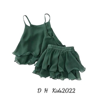 Set voan 2 dây tầng cho bé gái