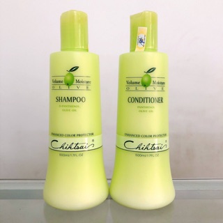 Cặp dầu gội xả siêu mượt Chihtsai Volume Moisture Olive Shampoo & Conditioner 500ml
