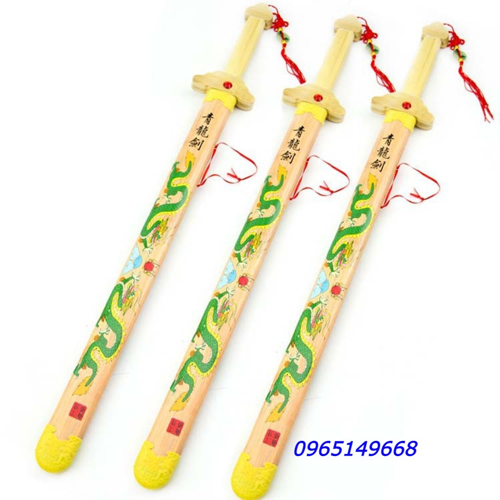 Đồ chơi thanh kiếm tre Thanh long kiếm rồng và kiếm phượng hoàng cho diễn xuất