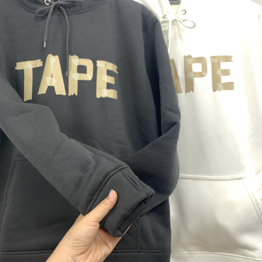 Áo Hoodie Oversize Form rộn HY KOREA, Áo nỉ chui đầu Unisex Tape DC290