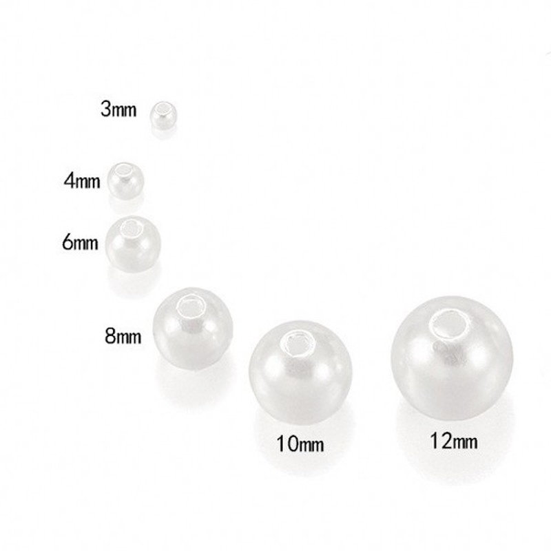 Túi 50-400 hạt ngọc trai giả 3/4/6/8/10/12/mm trang trí đồ trang sức