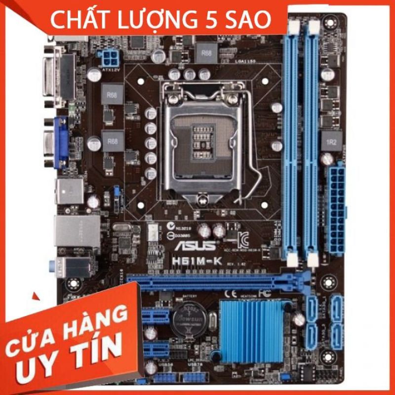 [Mã 155ELSALE giảm 7% đơn 300K] [RẺ VÔ ĐỊCH] MAIN ASUS H61 SOCKET1155 GIÁ RẺ+tặng keo tản nhiệt