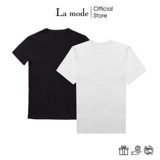Áo Thun Trơn Đen Trắng Unisex Basic Vải Cotton Thời Trang Cho Nam Nữ - La mode