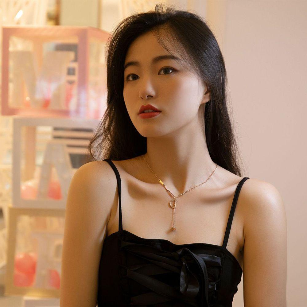 Vòng Cổ Choker Phối Tua Rua Hình Chữ D/Hình Học Đơn Giản Cổ Điển Hàn Quốc Dành Cho Bạn Nữ