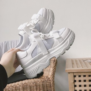 [order ] giày đế khủng nữ đen trắng