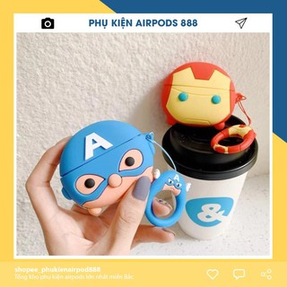 [Ảnh Thật - Tặng Kèm Móc Treo] Case Vỏ Bọc Ốp Bảo Vệ Dành Cho  Airpods Pro Siêu Anh Hùng Marvel Chất Liệu Silicon Dẻo