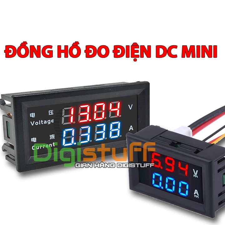 Đồng hồ đo điện DC mini - đo vôn và đo dòng ( ampe )