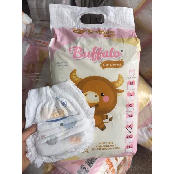 Bỉm Tã Quần Buffalo S100/ M/100 L/100 XL/100 XXL/100 XXXL/100 CAM KẾT HÀNG LOẠI 1
