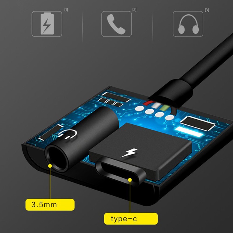 Đầu Chuyển Đổi 2 Trong 1 Type-C Sang 3.5mm
