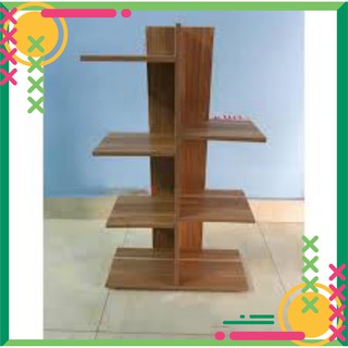 KỆ SÁCH VÂN GỖ VUÔNG 5 TẦNG