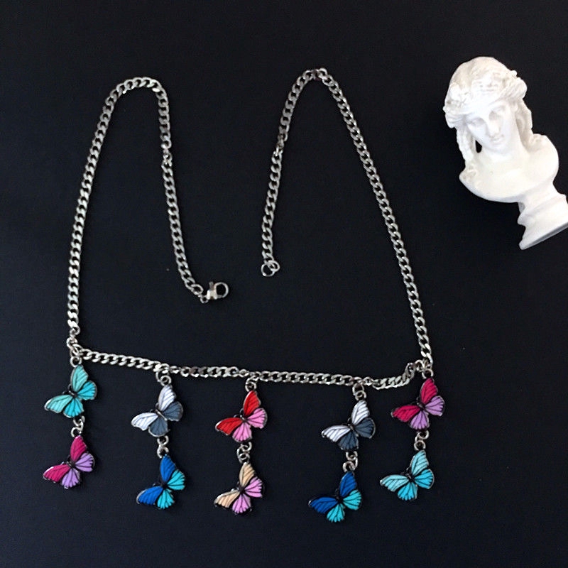 Dây Chuyền Mặt Hình Bươm Bướm Nhiều Màu Sắc Xinh Xắn 22326