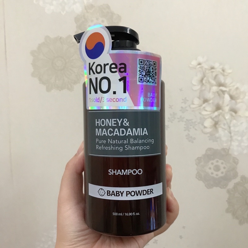 Dầu Gội Kundal Honey & Macadamia Shampoo Baby Powder - Phấn Em Bé 500ml - 718ml