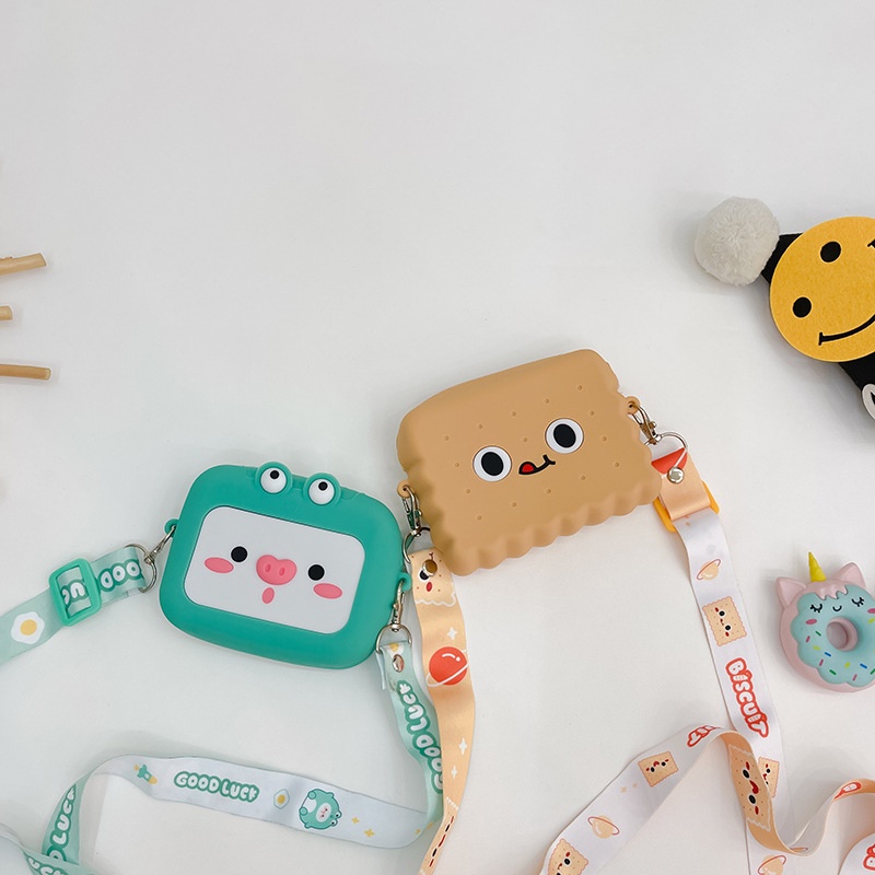 Túi Đeo Chéo Bằng Silicon Họa Tiết Hoạt Hình Dễ Thương Cho Bé Gái