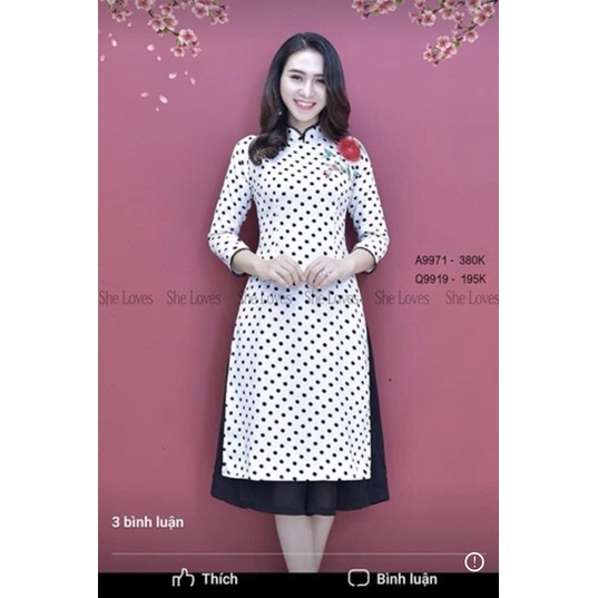 Áo dài chấm bi size s m Siêu đẹp msmsm