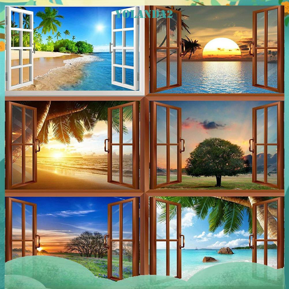 Bộ Tranh Đính Đá 5d Tự Làm Hình Cửa Sổ Độc Đáo