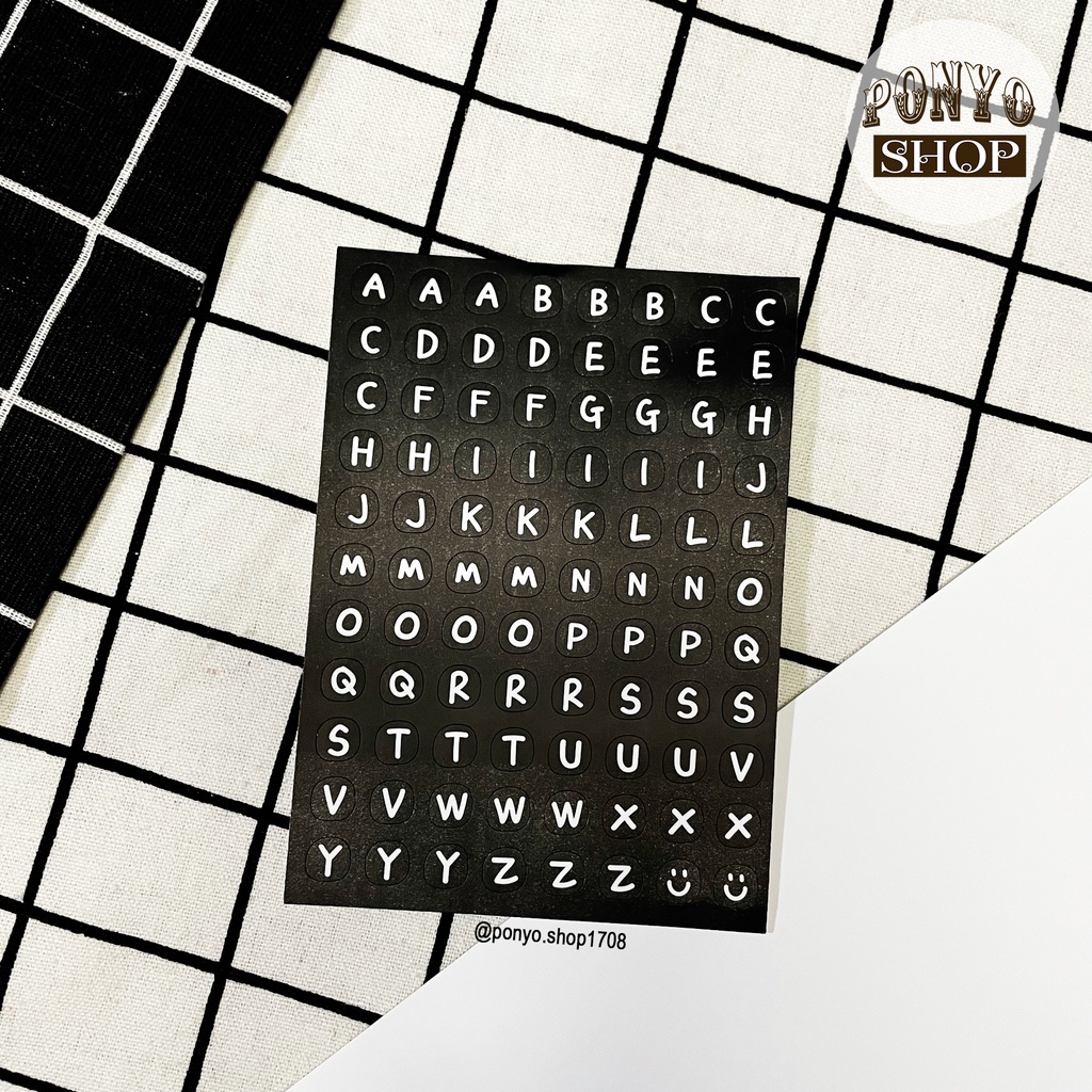 Sticker chữ cái Alphabet trang trí sổ tay