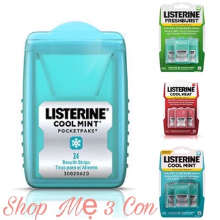 Miếng ngậm thơm miệng Listerine Mỹ hộp 24m