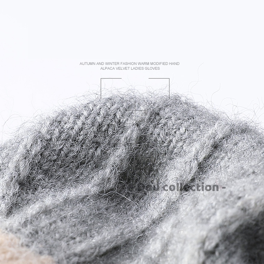 Găng Tay Len Dệt Kim Dày Cao Cấp Màu Trơn Giữ Ấm Thiết Kế Ngón Tay Chạm Màn Hình Cảm Ứng - GOLOVE JOY - Mã GT003