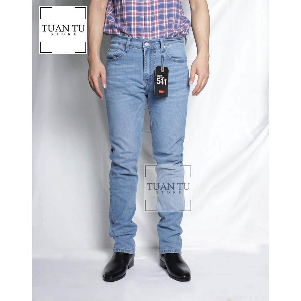 Quần Jean nam Lv 511 xanh ống đứng Slim strecth (Form Slim strecth,chất vải co dãn ống 17 - 20cm,Made in cambodia) T09 | BigBuy360 - bigbuy360.vn