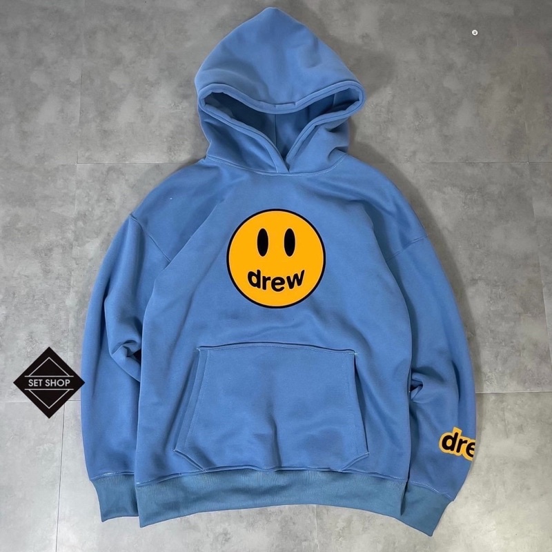 Áo hoodie DREW mặt cười nỉ bông dày ấm áp