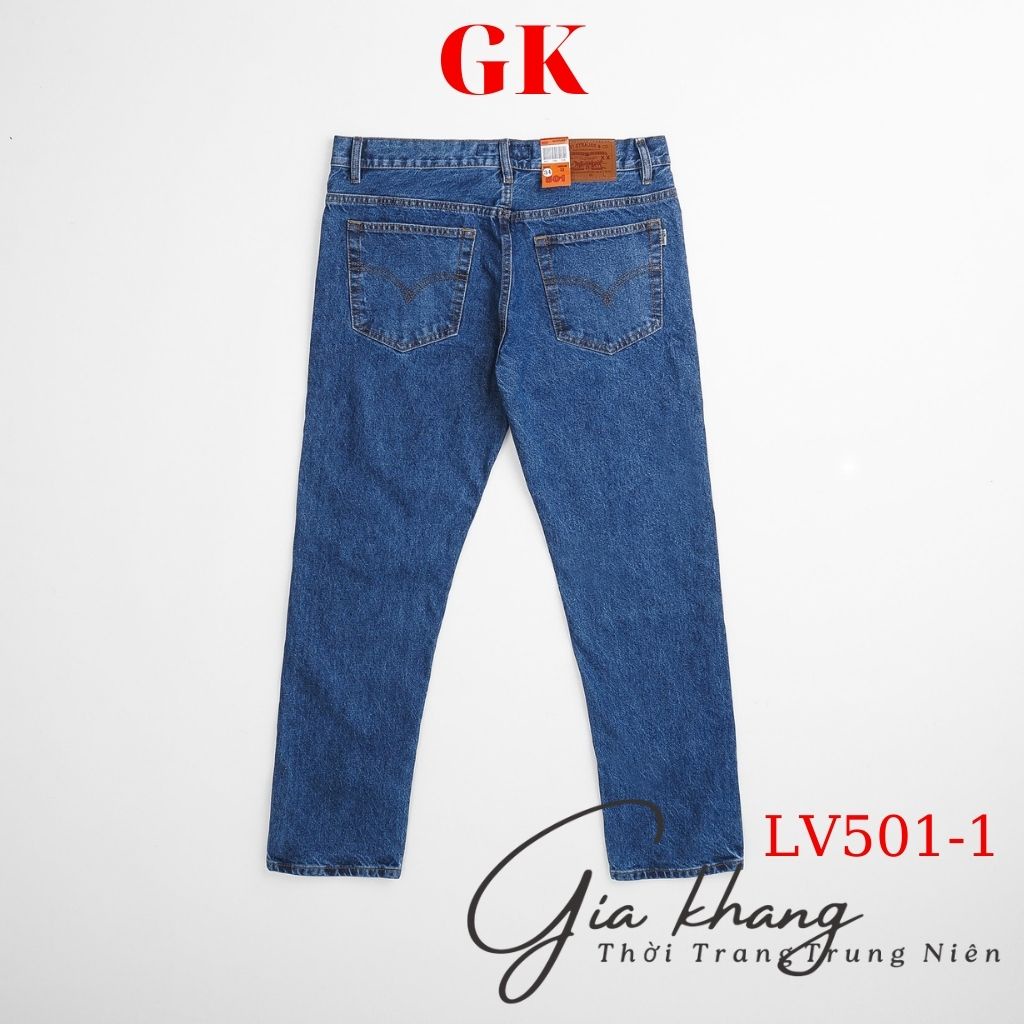 Quần jeans ống suông trung niên, chất cottton không co giản, vải chính phẩm cao cấp, không phai màu,không xụ lông